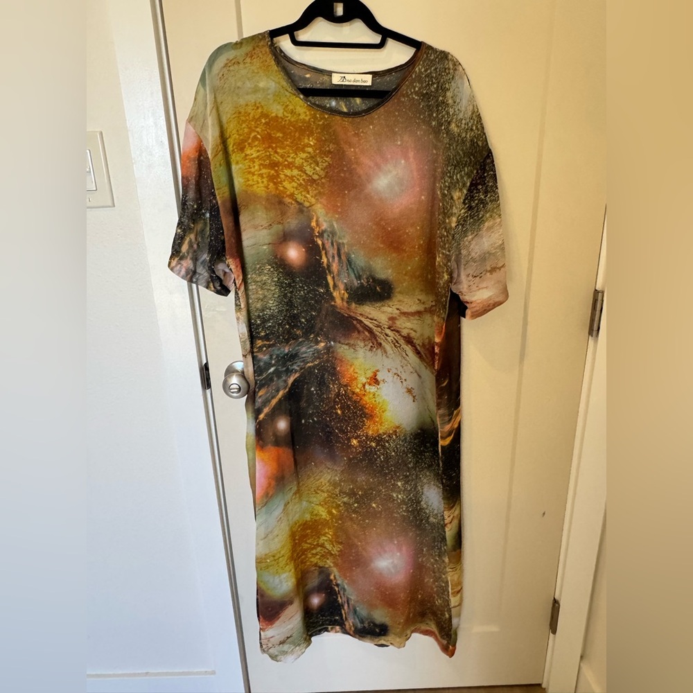 Galaxy Print Maxi Dress